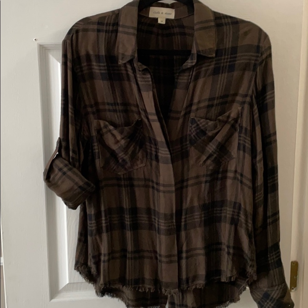 Cloth and Stone Plaid Top